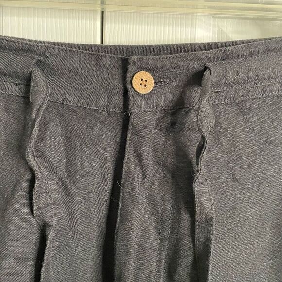 Cubavera Mens Linen Pant XXL Black Casual Lightweight Adjustable Vacay Tropical - Picture 7 of 7